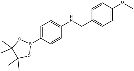 N-(4-methoxybenzyl)-4-(4,4,5,5-tetramethyl-1,3,2-dioxaborolan-2-yl)aniline Struktur