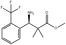 METHYL (3R)-3-AMINO-2,2-DIMETHYL-3-[2-(TRIFLUOROMETHYL)PHENYL]PROPANOATE 化学構造式