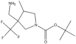 3-Aminomethyl-4-methyl-3-trifluoromethyl-pyrrolidine-1-carboxylic acid tert-butyl ester Struktur