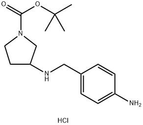3-(4-aminobenzylamino)pyrrolidine-1-carboxylic acid tert-butyl ester hydrochloride Structure
