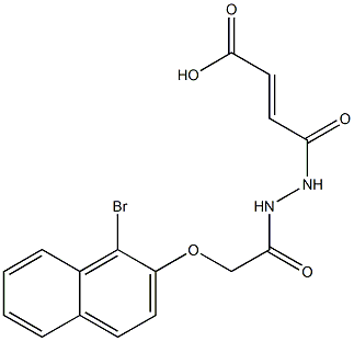 (E)-4-(2-{2-[(1-bromo-2-naphthyl)oxy]acetyl}hydrazino)-4-oxo-2-butenoic acid 化学構造式