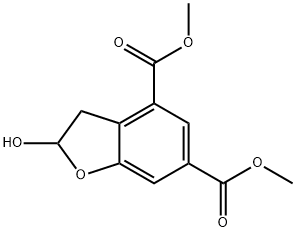 Dimethyl 2-hydroxy-2,3-dihydrobenzofuran-4,6-dicarboxylate 化学構造式