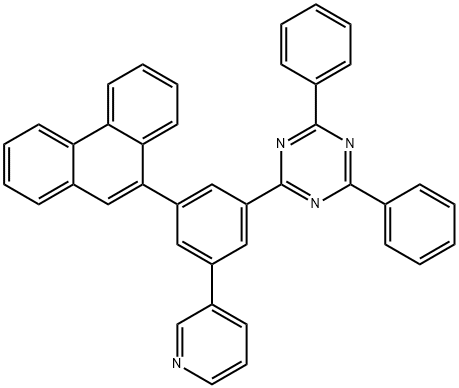 4-(3-Phenanthren-9-yl-5-pyridin-3-yl-phenyl)-2,6-diphenyl-pyrimidine 化学構造式