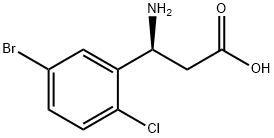 (3S)-3-AMINO-3-(5-BROMO-2-CHLOROPHENYL)PROPANOIC ACID Struktur