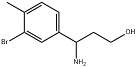 3-AMINO-3-(3-BROMO-4-METHYLPHENYL)PROPAN-1-OL 化学構造式