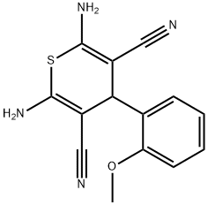 2,6-Diamino-4-(2-methoxyphenyl)-4H-thiopyran-3,5-dicarbonitrile Structure