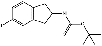Carbamic acid, N-(2,3-dihydro-5-iodo-1H-inden-2-yl)-, 1,1-dimethylethyl ester Structure