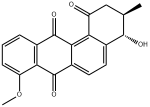(3S,4R)-4-hydroxy-8-methoxy-3-methyl-3,4-dihydro-2H-benzo[a]anthracene-1,7,12-trione Struktur