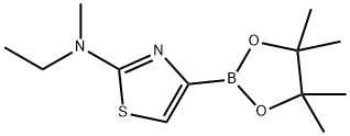 N-ethyl-N-methyl-4-(4,4,5,5-tetramethyl-1,3,2-dioxaborolan-2-yl)thiazol-2-amine 化学構造式