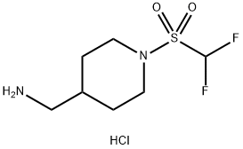 (1-difluoromethanesulfonylpiperidin-4-yl)methanamine hydrochloride Structure