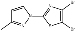 4,5-Dibromo-2-(3-methyl-1H-pyrazol-1-yl)thiazole 化学構造式