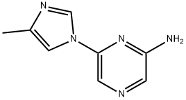 2-Amino-6-(4-methylimidazol-1-yl)pyrazine 化学構造式