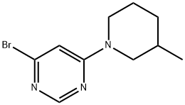 4-Bromo-6-(3-methylpiperidin-1-yl)pyrimidine 结构式