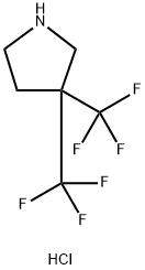 3,3-双(三氟甲基)吡咯烷盐酸盐,1315368-84-3,结构式