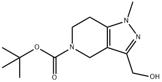 Tert-Butyl 3-(Hydroxymethyl)-1-Methyl-6,7-Dihydro-1H-Pyrazolo[4,3-C]Pyridine-5(4H)-Carboxylate 化学構造式