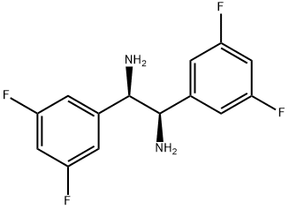 (1R,2R)-1,2-ビス(3,5-ジフルオロフェニル)エタン-1,2-ジアミン 化学構造式