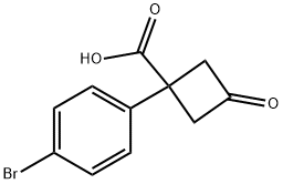 1-(4-bromophenyl)-3-oxocyclobutane-1-carboxylic acid Structure