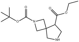 2,6-DIAZA-SPIRO[3.4]OCTANE-2,8-DICARBOXYLIC ACID 2-TERT-BUTYL ESTER 8-ETHYL ESTER Struktur