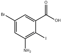 3-Amino-5-bromo-2-iodo-benzoic acid, 1341669-43-9, 结构式