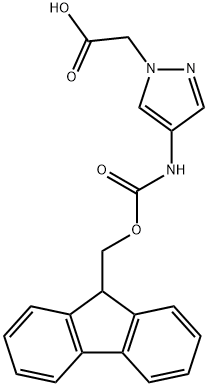 2-[4-({[(9H-芴-9-基)甲氧基]羰基}氨基)-1H-吡唑-1-基]乙酸,1341762-24-0,结构式