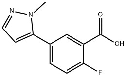 2-氟-5-(1-甲基-5-吡唑基)苯甲酸, 1342382-45-9, 结构式