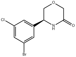 (5S)-5-(3-BROMO-5-CHLOROPHENYL)MORPHOLIN-3-ONE Structure