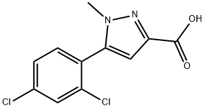 5-(2,4-二氯苯基)-1-甲基-1H-吡唑-3-羧酸,1349449-91-7,结构式