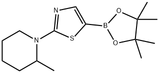 2-(2-methylpiperidin-1-yl)-5-(4,4,5,5-tetramethyl-1,3,2-dioxaborolan-2-yl)thiazole Struktur