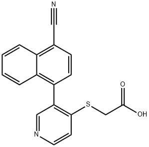 Acetic acid, 2-[[3-(4-cyano-1-naphthalenyl)-4-pyridinyl]thio]- Structure