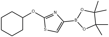 2-(cyclohexyloxy)-4-(4,4,5,5-tetramethyl-1,3,2-dioxaborolan-2-yl)thiazole 结构式