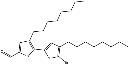 5'-溴-3,4'-二辛基-[2,2'-二噻吩]-5-甲醛,1353649-33-8,结构式