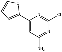 2-Chloro-4-amino-6-(2-furyl)pyrimidine 化学構造式