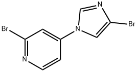 1-(2-Bromo-4-pyridyl)-4-bromoimidazole 化学構造式