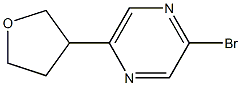 2-Bromo-5-(3-tetrahydrofuranyl)pyrazine 化学構造式
