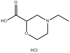 4-ethylmorpholine-2-carboxylic acid hydrochloride 化学構造式