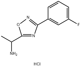 1-[3-(3-fluorophenyl)-1,2,4-oxadiazol-5-yl]ethan-1-amine hydrochloride Structure