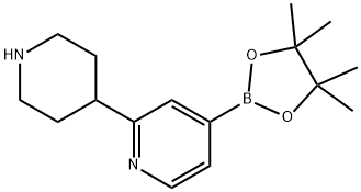 2-(piperidin-4-yl)-4-(4,4,5,5-tetramethyl-1,3,2-dioxaborolan-2-yl)pyridine Struktur