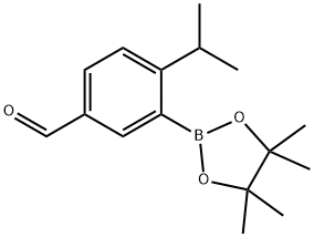 Benzaldehyde, 4-(1-methylethyl)-3-(4,4,5,5-tetramethyl-1,3,2-dioxaborolan-2-yl)- Struktur