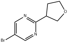 5-Bromo-2-(tetrahydrofuran-3-yl)pyrimidine 化学構造式