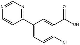 2-chloro-5-pyrimidin-4-yl-benzoic acid,1359706-37-8,结构式