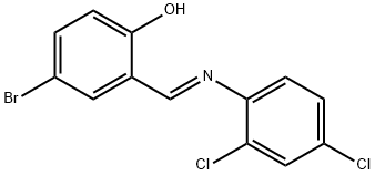 4-bromo-2-{[(2,4-dichlorophenyl)imino]methyl}phenol Structure