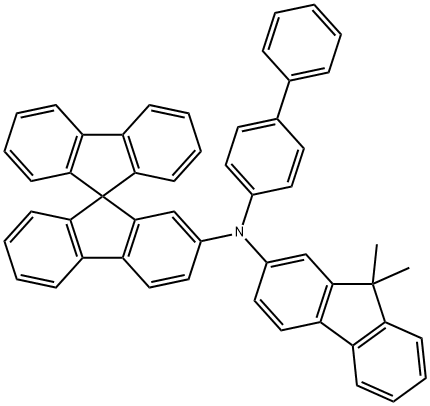 N-([1,1'-biphenyl]-4-yl)-N-(9,9-dimethyl-9H-fluoren-2-yl)-9,9'-spirobi[fluoren]-2-amine 化学構造式