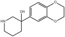 3-Piperidinol, 3-(2,3-dihydro-1,4-benzodioxin-6-yl)-,1366811-30-4,结构式