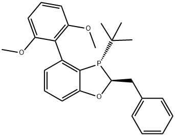 (2S,3S)-2-benzyl-3-(tert-butyl)-4-(2,6-dimethoxyphenyl)-2,3-dihydrobenzo[d][1,3]oxaphosphole 化学構造式