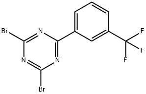 2,4-Dibromo-6-(3-trifluoromethylphenyl)-1,3,5-triazine Struktur