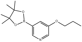 3-丙氧基-5-(4,4,5,5-四甲基-1,3,2-二氧硼杂环戊烷-2-基)吡啶 结构式