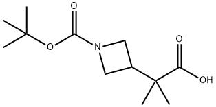 2-{1-[(tert-butoxy)carbonyl]azetidin-3-yl}-2-methylpropanoic acid Struktur