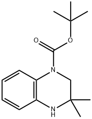 tert-butyl 3,3-dimethyl-1,2,3,4-tetrahydroquinoxaline-1-carboxylate Struktur