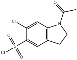 1-acetyl-6-chloro-2,3-dihydro-1H-indole-5-sulfonyl chloride 化学構造式