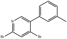 2,4-Dibromo-5-(3-tolyl)pyridine Struktur